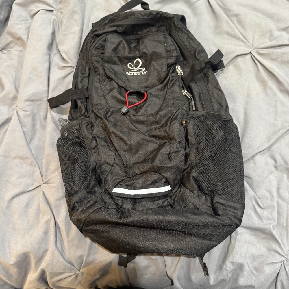 WATERFLY Lightweight Packable Hiking Backpack, Ultralight - Black NWT